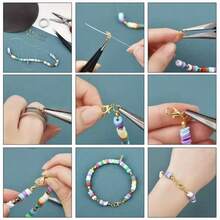 1 Box Jewelry Making Kit, Including Box, Flower Holder, Positioning Note, Lobster Clasp, Extension Chain, For DIY Bracelets, Necklaces, Earrings, Craft Making, Jewelry Repair - Multicolor - View 2