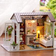 Vintage Style Miniature House DIY Handmade Assembly Model, Birthday Gift For Friends, Stress Relief Toy