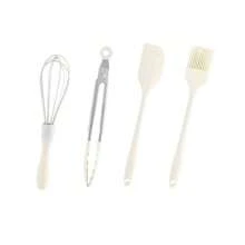 Juego de herramientas para hornear que incluye: Espátula de silicona resistente al calor, brocha para aceite, batidor de huevos, pinza para alimentos