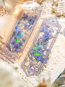 Set de 10 marcapáginas para estudiantes, marcapáginas con forma asimétrica de flores en relieve de PVC con lámina, regalo encantador para niños, clips de libro, regalos de vuelta a la escuela