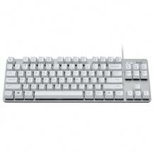 Logitech Teclado con cable K835 Eje mecánico Botones flotantes duraderos Diseño de carcasa de aluminio Experiencia de diseño cómoda Disposición de teclas curvas 12 teclas de acceso directo de función dual Eje blanco-rojo