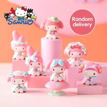 Sanrio 1PC My Melody Tea Party Theme Blind Box, Cute Cartoon Character Model, PVC Figurine, Versatile Styling Combinations, Desktop Decoration Supplies, Cute Fashion , Home Room Decor, Homecoming Season Gifts, Room Decoration Stuff, Home Decor, Bedroom Decor, Party Decorations, Wedding Items, 14+Youth Toys (Random Shipping)