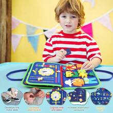 Busy Board Toddler Early Education Puzzle Toy - Felt Educational Toy For Dressing & Fine Motor Skills Practice, Colorful Buttons, Zippers, And Pockets, Ideal For Youngsters, Toddler Activity Center|Colorful Busy Board| Felt Toy, Busy Board Toys