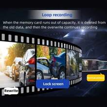 1296P Dual Drive Recorder, Equipped With 3-Inch IPS LCD Screen, Compatible With Front And Rear Cameras, Night Vision Function, 170° Wide-Angle Lens, Built-In G Sensor, Loop Recording Function, 24-Hour Parking Monitoring Mode, Easy Suction Cup Installation, 32GB Memory Card Included, Compatible With All Car Models - Car Accessories
