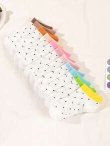 20 Pairs Kids' Unisex Random Pattern Breathable Comfortable Short Socks, Suitable For Daily Wear - Multicolor - View 6