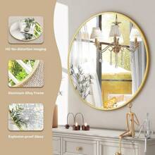 24" Wall Mirror Bathroom Mirror Wall Mounted Round Mirror