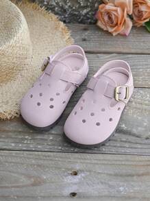 Children Perforated Slide Sandals, Soft Comfy Lightweight Flat Shoes, Suitable For Outdoor, Beach, Spring/Summer, Boys&Girls