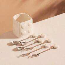 1/2/4/6 pièces Set de fourchette et de cuillère en acier inoxydable de luxe - Couverts mini élégants avec finition miroir - Idéal pour le thé de l'après-midi, les mariages, les cafés et les voyages - Cadeaux de vaisselle haut de gamme pour les femmes, les remises de diplômes, la fête des mères et les anniversaires - résistants à la rouille
