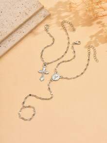 2pcs/Set Fashionable Adjustable Religious Cross Pendant Bracelet With Virgin Mary Decor, Classic & Minimalist Jewelry For Women Daily Wear - Multicolor - View 4