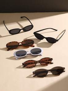 6 件装女士塑料全框个性化辣妹风格复古完美时尚眼镜组合，适合单身派对、节日服装、音乐节、海滩配饰，适合夏季海滩度假、户外、旅行、返校、学院风、学校风