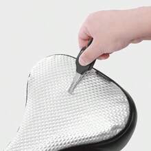 Bicycle Saddle Rain Cover | Dual-Sided Heat-Reflective Durable PU Leather | Waterproof Bike Seat Protector For Mountain And Road Bikes | Silver & Black, Easy To Install | Outdoor Cycling Accessory, Waterproof Bike Cover | Snug Fit | Waterproof Cover, Bicycle Accessories | Outdoor Bicycle Seat Rain Cover - Multicolor - View 3