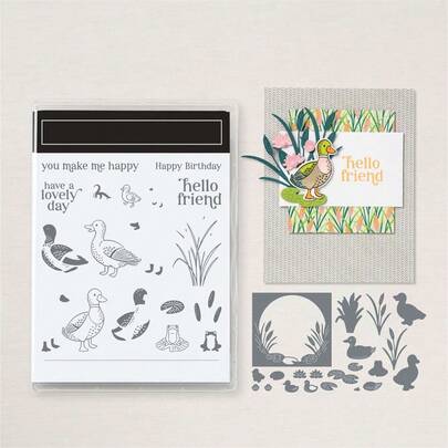 2pcs/Set Stamps And Metal Cutting Dies Duck/Frog/Lotus Leaf Design DIY Craft For ScrapBooking, Greeting Card, Birthday Gift Wrapping, Decoration, Stamps And Diecut Set Template Mould DIY Craft Supplies