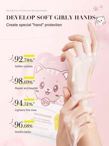 5 件/套 羊奶烟酰胺猫爪手膜，40 克/对，有助于缓解手部干燥、皲裂、脱皮，减少关节皱纹，男女适用 - 粉色 - 查看 5