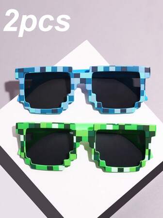 1pc/2/4/8/16pcs Mosaic Glasses For Teen Boys And Girls - Stylish And Personalized Pixel Eyewear