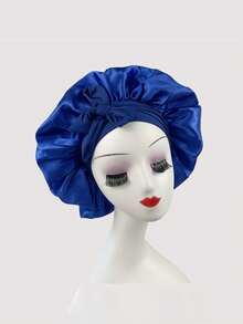 1 件装弹性缎面睡帽，带领带，蝴蝶结装饰沐浴头巾，沙龙美容护发宽边帽，女士适用