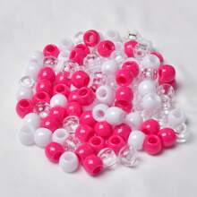 100 pièces perles pour cheveux, perles de queue de cheval de 10x12mm en plastique avec grand trou pour cheveux africains de couleurs mélangées, accessoires de perles pour cheveux