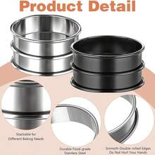 2 件/6 件/12 件不锈钢英式松饼圈、圆形蛋糕饼干鸡蛋汉堡烘焙模具 - 銀色 - 查看 11