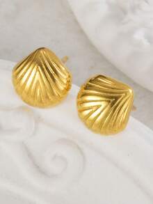 Elegant Luxury Ocean-Inspired Seashell Design 304 Stainless Steel Earrings - Small Shell Earrings - View 9