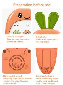 Téléphone de dentition pour bébé de style dessin animé - Jouet à mâcher en silicone souple avec multi-musique, développement sensoriel musical pour les +18 mois, jouet de téléphone intelligent interactif pour bébé