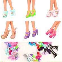 50 Pairs Random Fashion Doll Shoes Including Heels, Flats, Boots, Etc. Suitable For 11.5 Inch/30 Cm Female Dolls