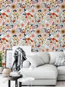 Daisy Flower Wall Mural Self Adhesive Removable Wallpaper Wildflower White/Orange/Yellow Floral With Butterflies Room Peel And Stick Wallpaper Wall Paper Wall Stickers Room Decor Wall Decor Wall Sticker