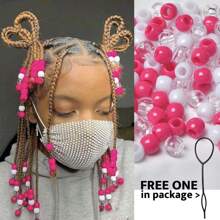 100 pièces perles pour cheveux, perles de queue de cheval de 10x12mm en plastique avec grand trou pour cheveux africains de couleurs mélangées, accessoires de perles pour cheveux