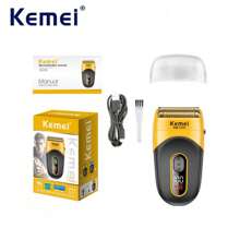 Kemei KM-T370 Professional Waterproof Men's Electric Shaver For Boyfriend's Gift Digital Display Screen Shaver Machine With Floating Blade Beard Trimmer USB Charging Reciprocating Razor 1pc