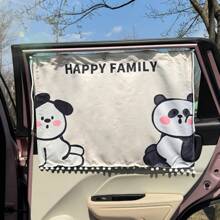 2 buc Parasolar reglabil cu desene animate pentru fereastră de mașină, potrivire universală, interior confortabil, ventuză puternică retractabilă, protecție a confidențialității, răcire de vară