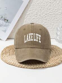 1pc Women's "Lake Life" Outdoor Sports Vintage Distressed Adjustable Beach Baseball Cap, Suitable For Daily Matching In Spring, Summer, Autumn And Winter Winter Accessories Winter Outfits - Multicolor - View 14