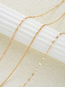 17KM 3pcs Simple Chain Body Jewelry Set For Women, Waist Chain Body Chain Necklace, Suitable For Summer Vacation, Date, Gift, Casual, Party - Gold - View 4