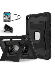 Military Industry Anti-Fall 1pc Large Stand Tablet Case Compatible With IPad Mini6 (2021) / Mini7 (2024), IPad 10.2 7th 8th 9th (2019/2020/2021), IPad 10th 10.9 (2022)/IPad(A16) 11" (2025), IPad Air4 10.9 (2020), IPad Air5 10.9 (2022), IPad Air 11" M2/M3 (2024/2025), With Pencil Slot