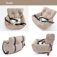 Asiento de coche y cama de viaje para perros pequeños y gatos HazoWill, asiento elevador con base antideslizante y correas ajustables, ligero, plegable, diseño de uso múltiple, elegante, acogedor para viajes por carretera y el hogar