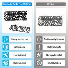 Versteck Höhle für Kampffische mit Hängematte, Ausschnitt-Tunnel Zubehör für Kampffischbecken, Aquarium Dekorationen für Krebse, Garnelen, Kampffische und andere Kleinfische