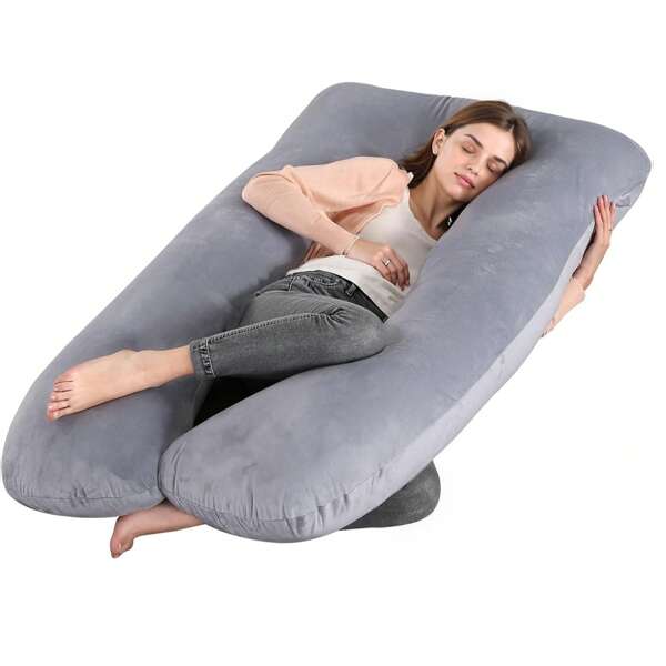 UBRAVOO Pregnancy Pillow For Sleeping, U Shaped Full Body Pillow Pregnancy Pillows, Maternity Pillow Support For Back, Hips, Legs For Pregnant Women, With Washable Cover