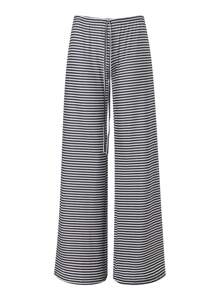 Women Striped High Waist Palazzo Pants, Casual Commuter Versatile Fashionable Elegant Comfortable Long Trousers