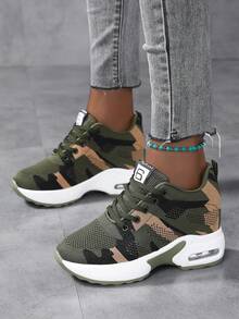 Women's Walking Shoes, Women's Trainers, Outdoor Soft Sole Pumps - Camouflage Green - View 3