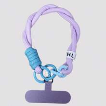 1pc Braided Short Lanyard Chain With Anti-Pull Pad, Compatible With Any Phone Case