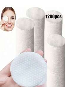1200/900/600/300/150/75 椭圆形洁面棉，适用于面部，高品质卸妆棉，低过敏性无衬里圆形，适合所有肤质一次性美容湿巾，无纺布洁面湿巾，女士化妆必需品