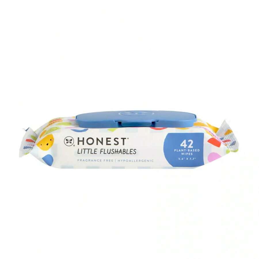 The Honest Company Little Flushables Plant-Based Flushable Wipes Made With Over 99% Water - 42ct - 1 - View 1