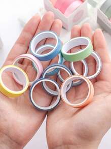 5-teiliges/Box Set mit einfarbigen und Papier-Masking-Tapes, geeignet für DIY Sammelalbum Dekoration, Junk Diary Collage, Fotoalbum Masking Tape Schreibwaren, Basteln, Scrapbooking 10mm (0,4 Zoll) breit 2 Meter lang Schulanfang