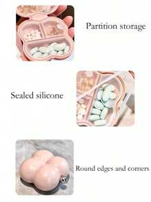 1pc Floral Portable Pill Box, Weekly Medication Organizer, Compact 7-Day Pill Case