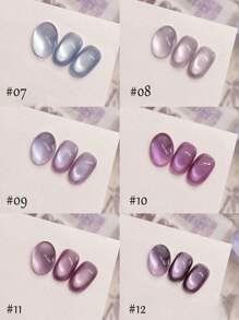 10ml Spring Summer Nine-Layer Purple White Cat Eye Gel Nail Polish Nail Salon 2025 New Style Spring Summer Popular Ice Transparent White Glass Bead Nail Art Nail Supplies