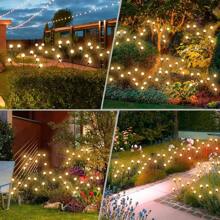2 Sets, 12/16/20 LED Solar Firefly Lights, Solar Garden Lights With 2 Lighting Modes, Swaying In The Wind, Solar Christmas Outdoor Lights Decor, Outdoor Pathway Solar Lamps, Warm White Light