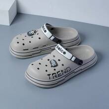 Men's Breathable Slip-On Sandals, Fashionable Peep Toe Slides, Soft Sole Beach Slippers, Versatile For Indoor & Outdoor Wear, Spring/Summer - Grey - View 3