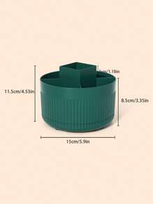 1pc Desktop Rotating Makeup Brush Holder Organizer, For Storing Eyeshadow, Lipstick, Brushes, Convenient For Small Tools, Knives, Eyebrow Pencils, Razors, Office Supplies, Suitable For Home & Cosmetic Organization,For Holiday Beach, Bathroom Collection, Bedroom Collection, Large Capacity