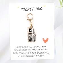 1pc Retro Vintage Style Keychain Set, Include Pocket Hug Card, Phone, Bicycle, Speaker, Radio DIY Decoration Accessories, Perfect Mini Gift For Birthday, Wedding, Party - Multicolor - View 7