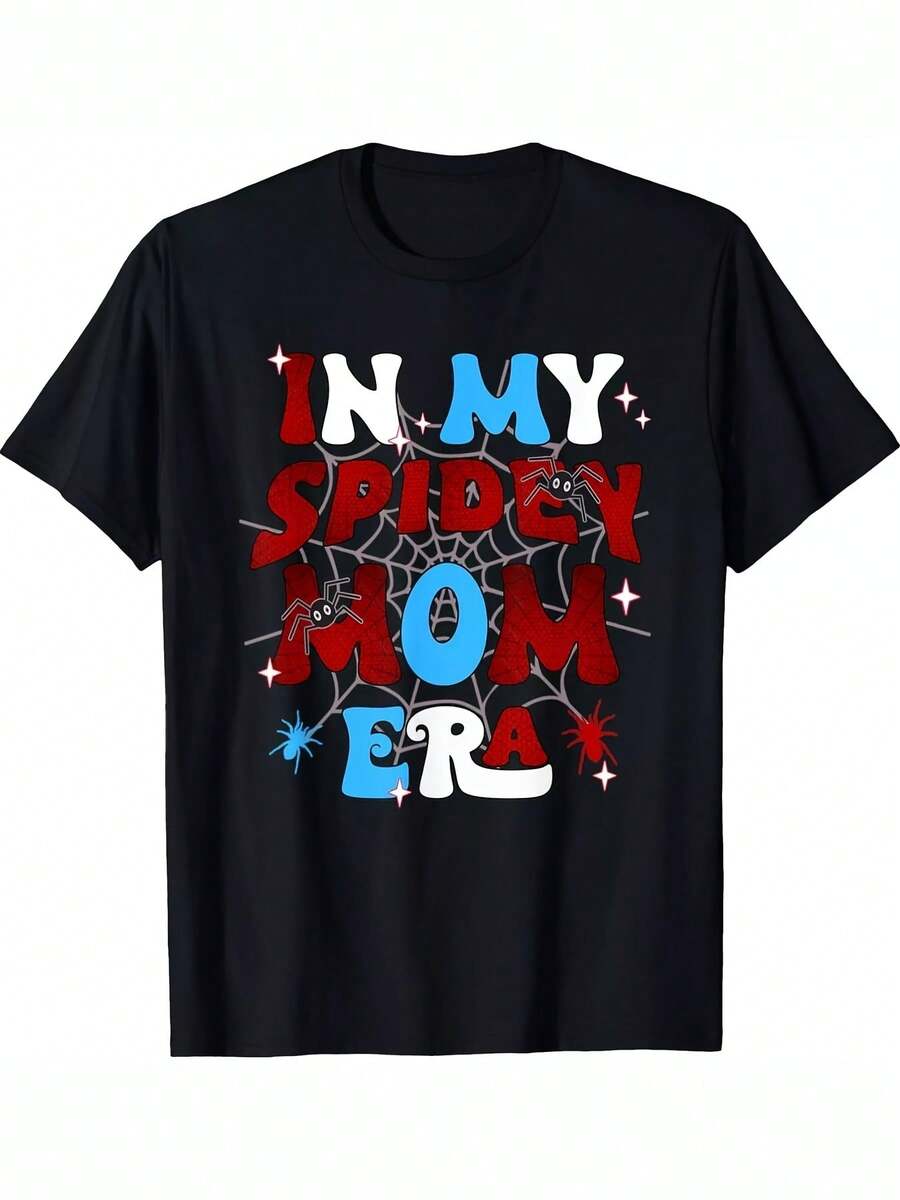 Spidey Mom Era" Men's Cotton T-Shirt - Casual & Stylish, Perfect For Outdoor & Casual Attire, Machine Washable - Noir - Voir 1