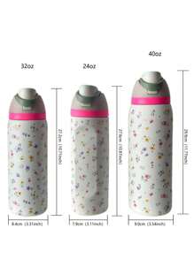 1pc Ditsy Floral Insulated Stainless Steel Vacuum Water Bottle, 24oz/32oz/40oz Capacity, Dual Drinking Methods With Straw, Suitable For Sports, School, Travel, Gym, Holiday & Birthday Gift