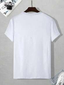 Camiseta de mujer con eslogan de gato personalizado ,220 g/m², nueva camiseta informal de verano de algodón con cuello redondo y manga corta (1 unidad) - Blanco - Ver 2