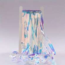 1 pieza Telón de fondo de fotografía con flecos de alambre metálico de colores - 3.3ft/6.6ft Guirnaldas metálicas para fiestas, adecuado para decoración de cumpleaños, graduación, Pascua y bodas